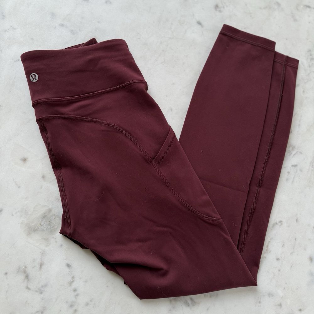 Lululemon Invigorate High-Rise 25" Womens 4 Burgundy Cassis‎ side Pockets $128